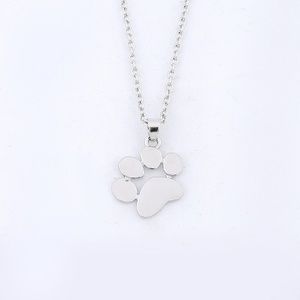 Paw print pendant necklace -silver *2 for $10*